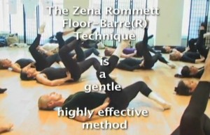 Zena Rommett's Floor Barre®  taught by the founder. Image: Excerpt from Video.